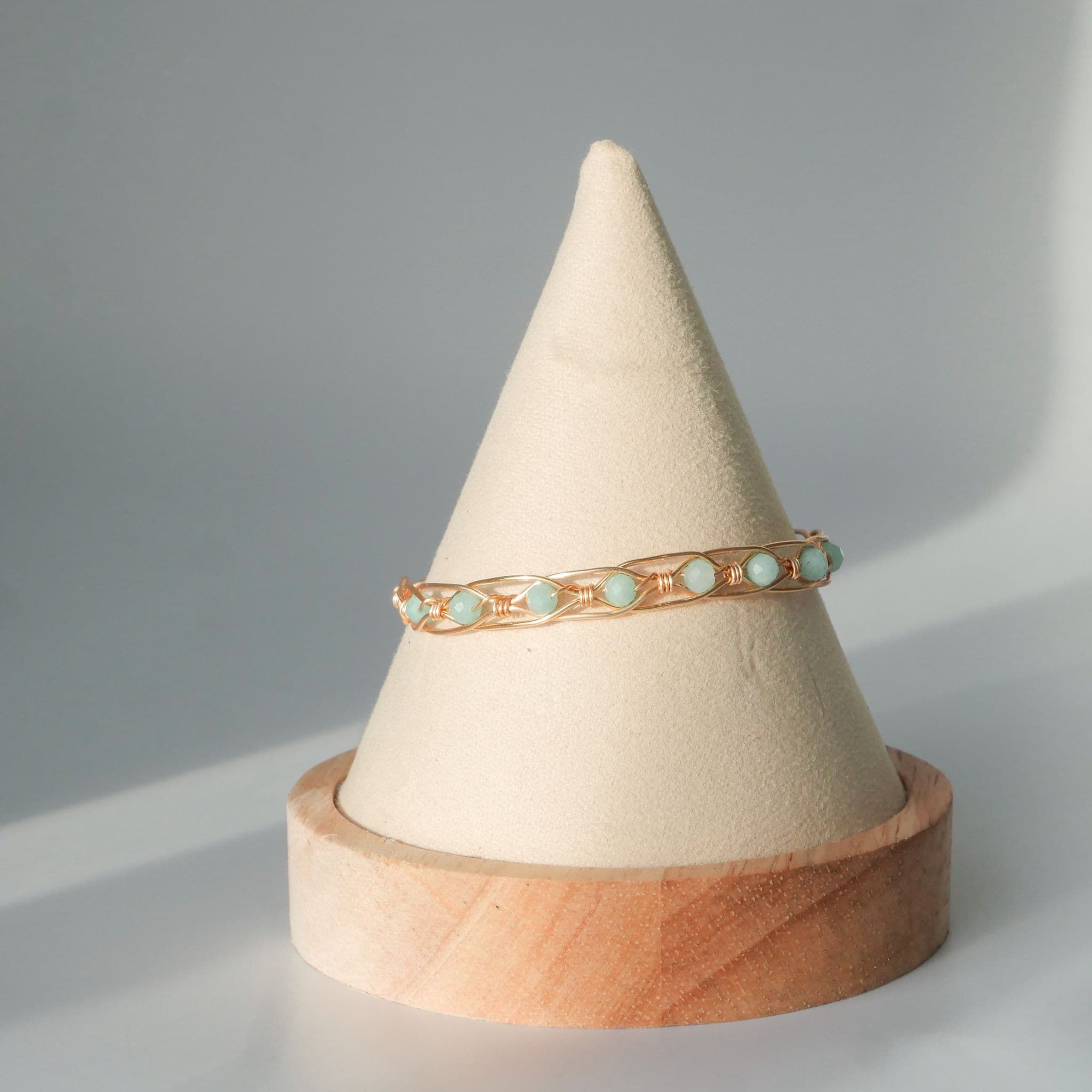 Amazonite Gold Bangle