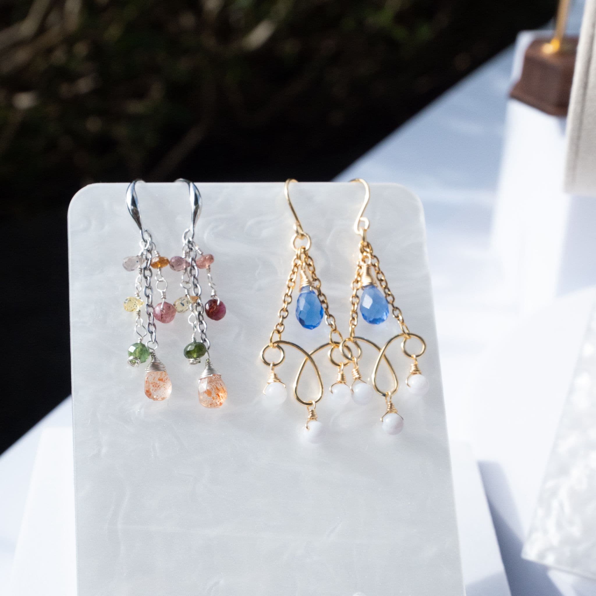 Blue Topaz Chandelier Earrings